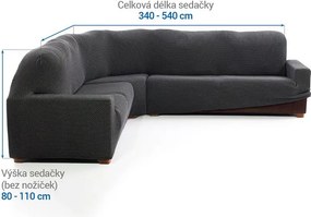 Nueva Textura Huse care se întind foarte bine NIAGARA antracit colţar (l. 340 - 540 cm)