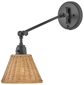 Hinkley HK-ARTI-1W-BK-NR - Aplică de perete cu spot ARTI 1xE27/60W/230V negru/maro