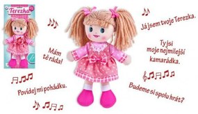 Păpușa de cârpă Terezka de pluș 30cm vorbind cehă
