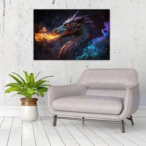 Tablou - Dragon scuipând flăcări (90x60 cm)