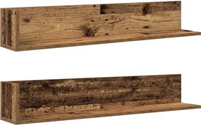 vidaXL Rafturi perete 2 buc. lemn vechi 100x16,5x16,5cm lemn prelucrat