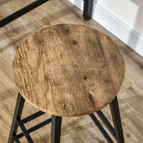 Set masa de bar industrial HOMCOM, masa dreptunghiulara cu 2 scaune | Aosom RO