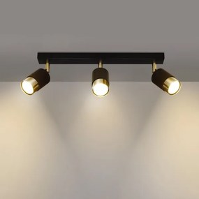 Spot NERO 3xGU10/40W/230V negru/auriu Sollux SL.1071