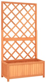 vidaXL Jardinieră cu spalier, maro, 70x30x135 cm, lemn masiv brad