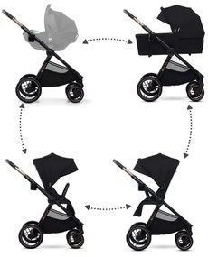 Cărucior de copii combinat 2 în 1 KINDERKRAFT NEA 2 Midnight black
