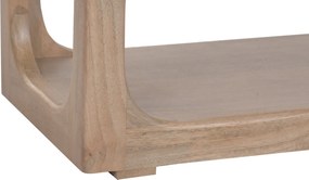 Consolă hol în stil etnic, din lemn de mango, natur, cu raft, bază plină și deschideri cu colțuri rotunjite, 77,2 x 116,4 x 35 cm, „Meyrargues”