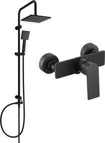 Mexen Alexa Set de duș cu montaj pe perete Tord cu cascada și baterie de duș, negru - 71240200-70