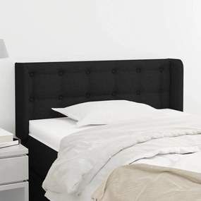 3119178 vidaXL Tăblie de pat cu aripioare negru 83x16x78/88 cm textil