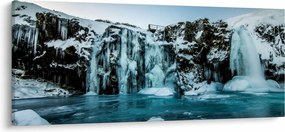 Tablou cu cascade înghețate (120x50 cm)