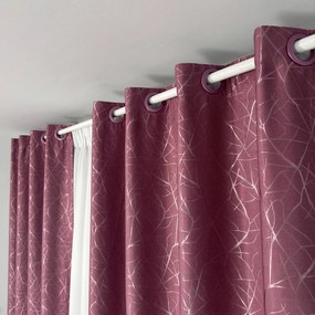 Set două Draperii (Opacitate 90-100%), din Stofă premium (Model brodat), Gata lucrate (Inele galerie), Culoare Vișiniu (Burgundy), Dimensiuni draperie 160x260 cm (x2), Brand Originalio