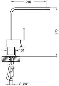 Baterie de chiuvetă ALVEUS 1134830 LAGUNA 28,6 cm cupru