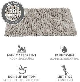 Covoraș de baie grej din material textil 60x90 cm Lerici – Wenko