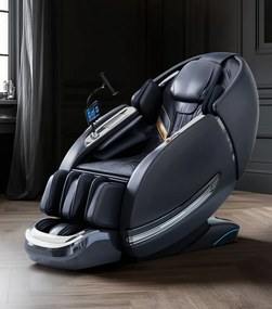 Fotoliu de masaj LUXOR L183 PRO, AI voce, Incalzire, Bluetooth, Zero Gravity SL-Track Shiatsu, Joystick și suport pentru telefon, Controler rapid cotiera, 2 Boxe, Moduri Automate, Suport Picioare extensibil, Piele PU Premium, Negru