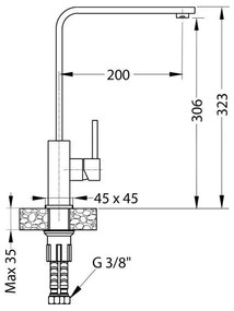 Baterie de chiuvetă ALVEUS 1136743 AFRA 32,3 cm bej