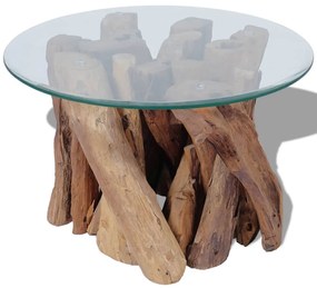 243473 vidaXL Măsuță de cafea din lemn de tec solid, 60 cm