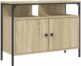 vidaXL Dulap chiuvetă baie, stejar sonoma, 80x30x60 cm, lemn prelucrat