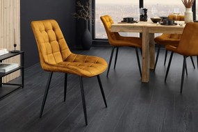 Set de 4 scaune ROADSTAR catifea galben mustar