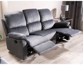 Canapea extensibilă Bud Velvet, cu trei locuri, gri