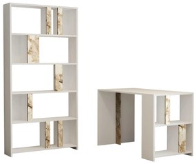 Masă PC cu raft Limba (Alb). 1088391