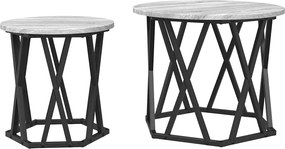 vidaXL Masă laterală 2 pcs Gri Sonoma Lemn ingineresc și oțel