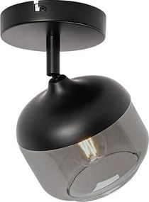 Spotlight de design negru cu auriu și sticlă fumurie - Kyan