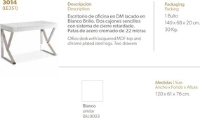 Birou elegant design modern Roxy AC-LE351-BLANCO