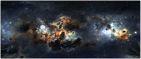 Tablou - Universul cu Nebula (120x50 cm)