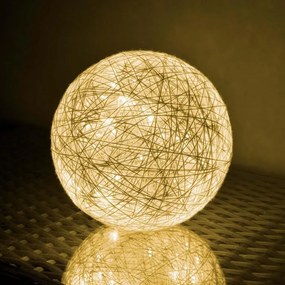 Glob iluminat 15 cm, 40 LED-uri, alb cald, cu temporizator