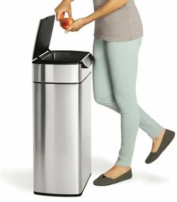 Cos tactil patrat 40 l, otel inoxidabil