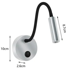 Lampă LED flexibilă de perete Brilagi MAYA LED/3W/230V 4000K argintiu