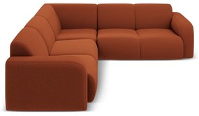 Colțar maro cu tapițerie din țesătură bouclé (cu colț variabil/în formă de ”L”) Molino – Micadoni Home