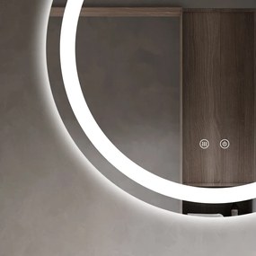 Oglinda Led Rotunda, 70cm, Functie Dezaburire, EsnJ05