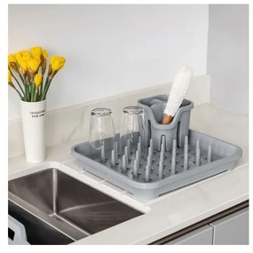 Scurgător de vase gri din plastic 38x33,5 cm Eco Range – Addis