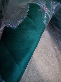 OFERTA Scaun de masa din catifea verde inchis LIBRA cu picioare negre calitate II