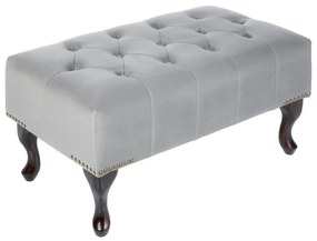 Taburete stil englezesc Chesterfield, catifea gri argintiu