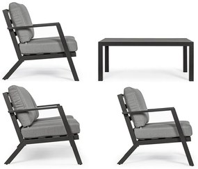 Set mobilier de grădină gri din aluminiu pentru 4 persoane Harley – Bizzotto
