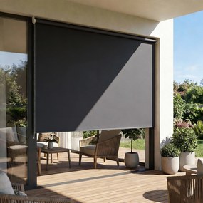 Outsunny Jaluzea Rulou Opacă pentru Exterior, 240x160 cm, Gri Închis | Aosom Romania