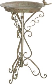 Outsunny Fântână pentru păsări cu statuetă de pasăre și suport decorativ, bol vintage pentru grădină, Verde | Aosom Romania