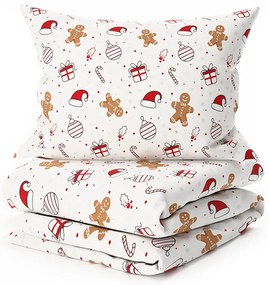 Lenjerie de pat din bumbac GINGER JOY albă Dimensiune lenjerie de pat: 70 x 90 cm | 140 x 200 cm