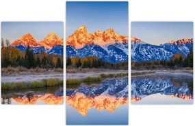 Tablou cu vârfuri de munți înzăpezăți (90x60 cm)