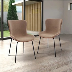 Scaun TEMPO, tesatura si piele ecologica - NEGRU - BEJ