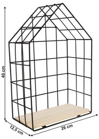 Set de 3 rafturi, natural/negru, AZURI