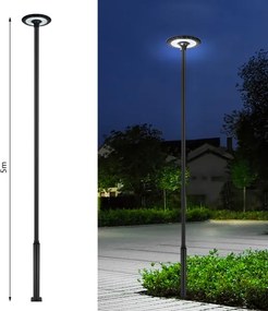 Brilagi - Stâlp metalic pentru iluminat exterior, 5 m, Ø 58 mm, negru