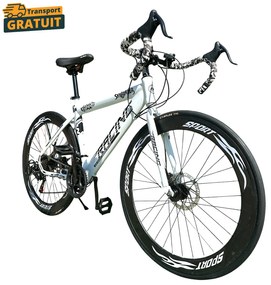 Bicicleta Cursiera New Speed Racing, roti 700C 28 inch, 21 viteze, cadru otel, frane pe disc, NS73