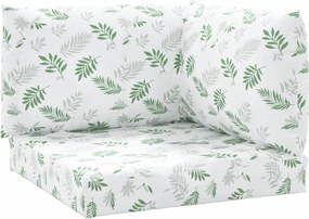 vidaXL Perne pentru paleți, 3 buc., model de frunze, țesătură oxford