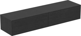 Dulap baza suspendat Ideal Standard Atelier Conca finisaj stejar inchis 2 sertare cu blat 200 cm