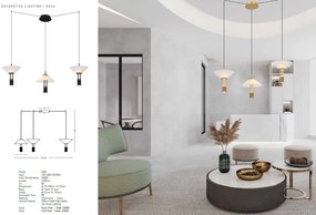 Lustra LED suspendata design modern decorativ Newy 3L negru