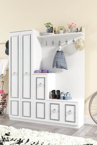 Cuier hol cu pantofar alb Vera Homs 183 x 35 x 150 cm 