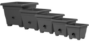 Ghiveci cu auto-irigare Plastia Bergamot gri,30 x 30 cm, 30 x 30 cm