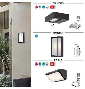 Aplica LED pentru iluminat exterior design modern IP65 Ganges negru mat
